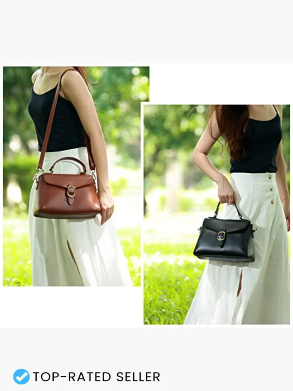Vegan Leather Top Handle Satchel Purse Retro Vintage Shoulder Bag Classic